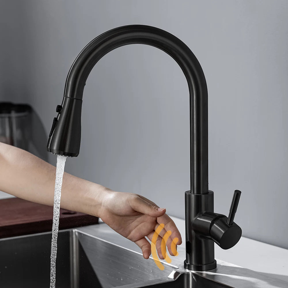 DQOK Smart Touchless Infrared Kitchen Faucet With Pull Out Sprayer