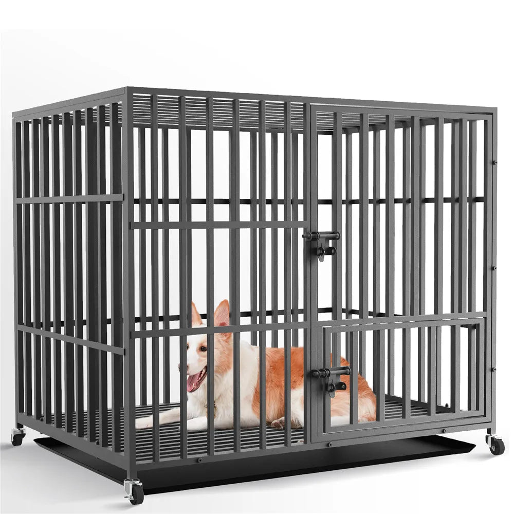 Bingopaw Heavy Duty Dog Cage With Three Doors And Tray