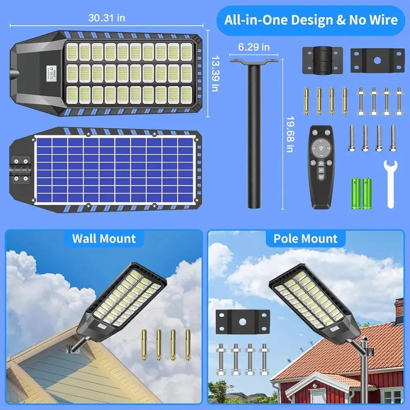 Solar Outdoor Security Light With Motion Sensor IP66 LED
