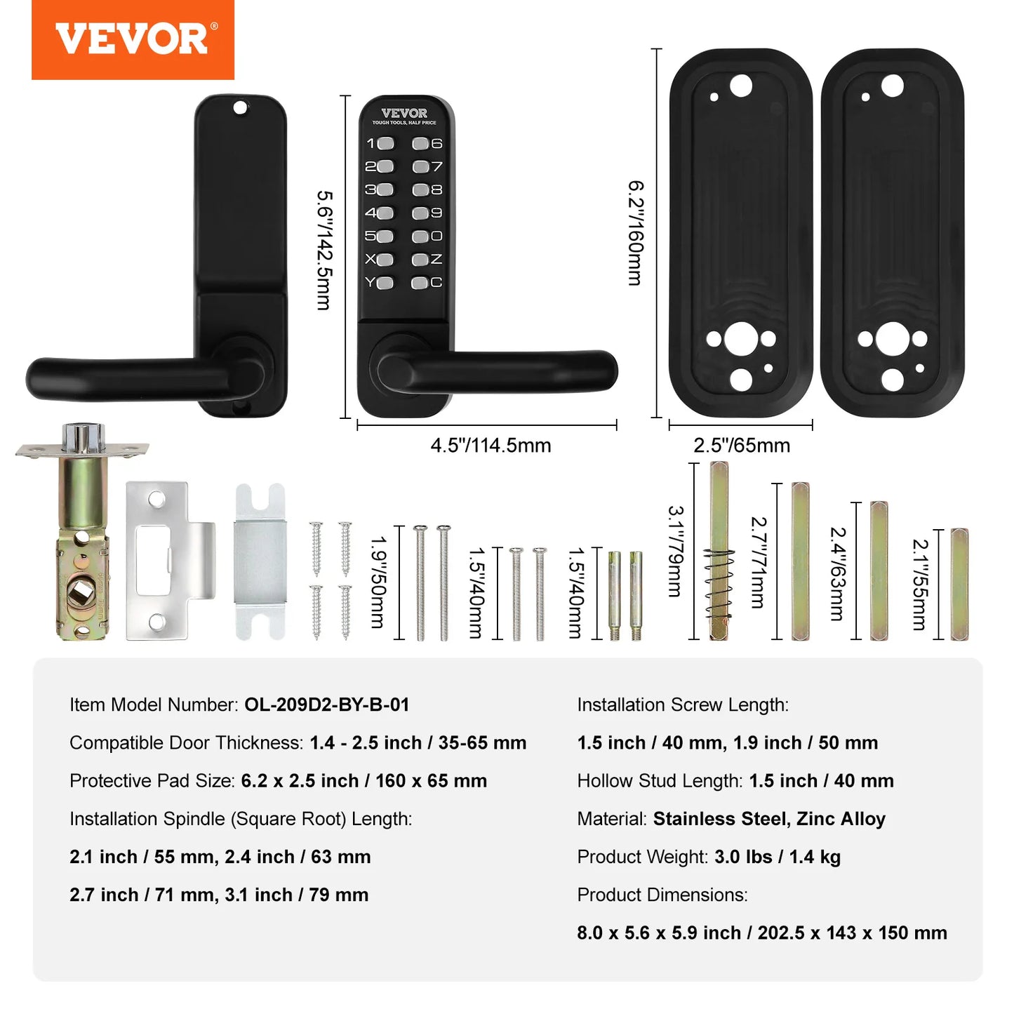 SucceBuy Keyless Entry Lock Single And Double 14 Digit Keypad