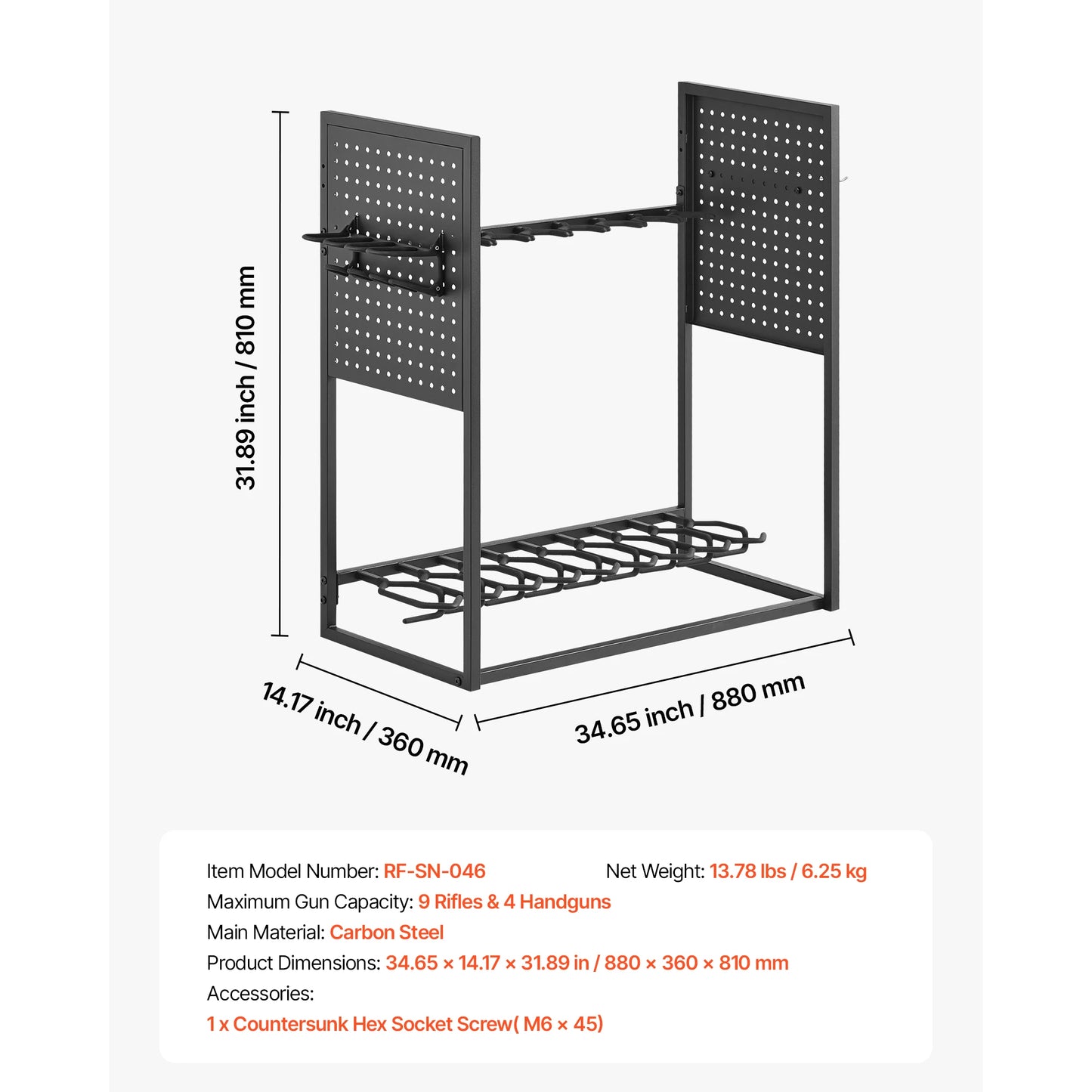 SucceBuy Floor Standing Gun Rack With Storage Shelf