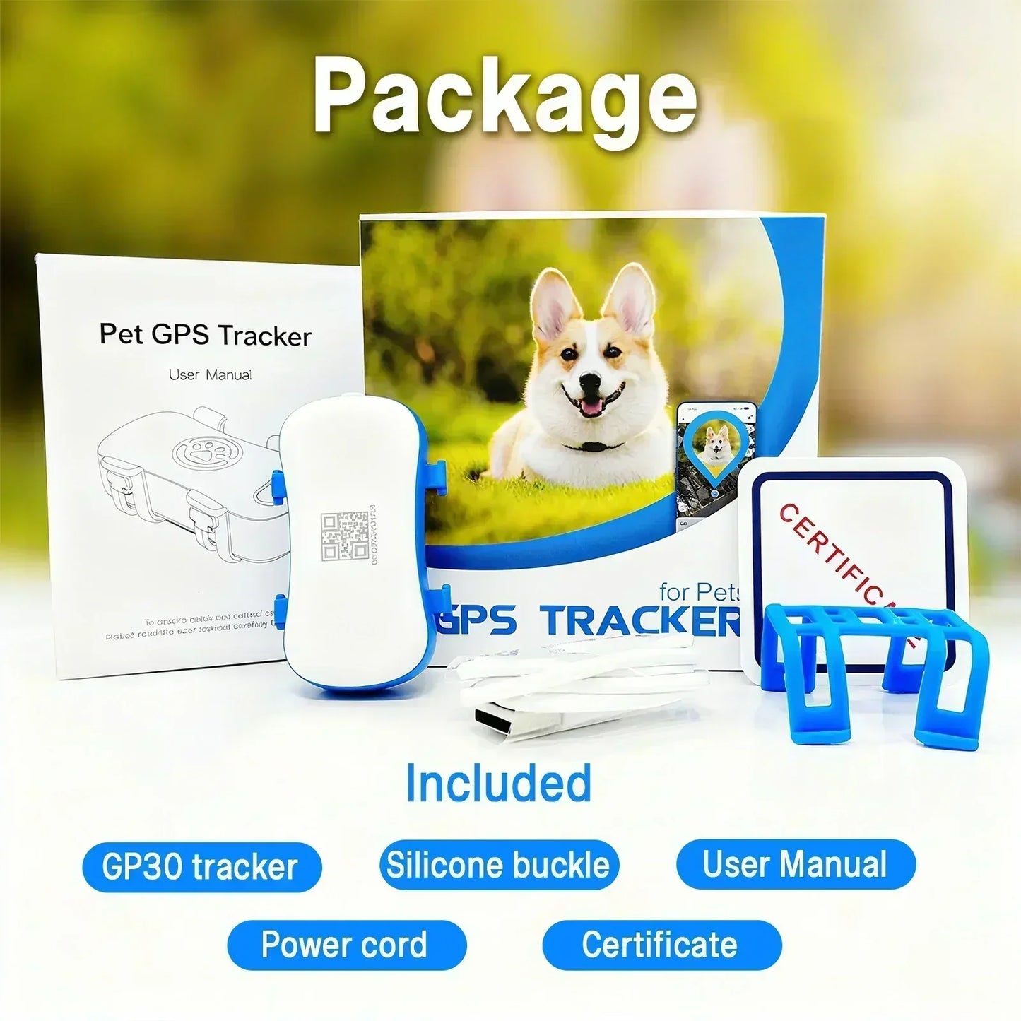 WANWAYTECH GPS Pet Tracker 4G Built In SIM Real Time Tracking IP67