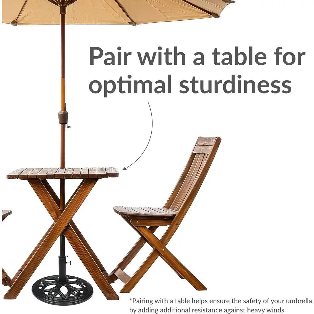 Sunnydaze Cast Iron Patio Umbrella Base Heavy Duty Round Stand