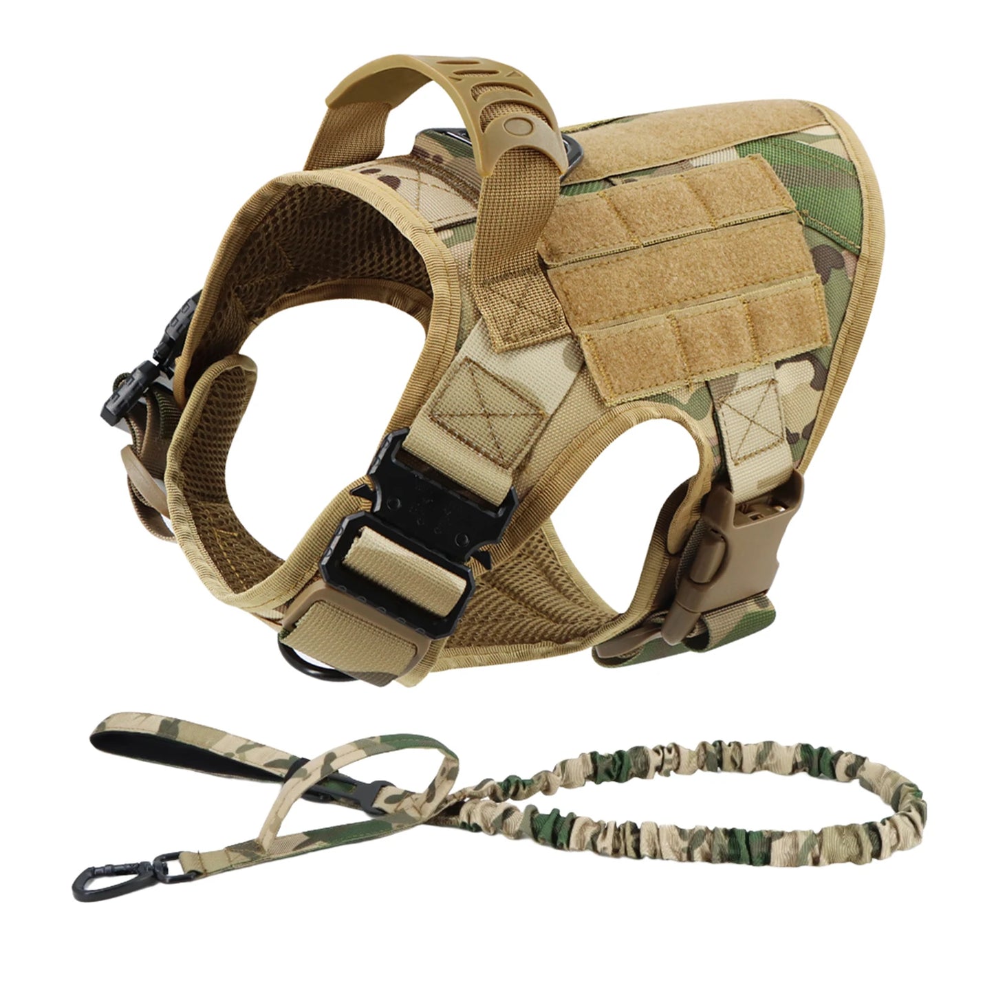 Tactical Dog Harness Leash Set for Large Dogs No Pull