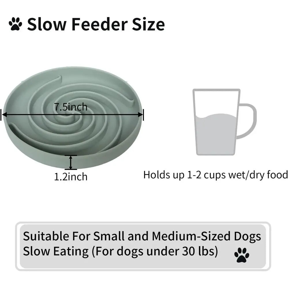 Slow Feeder Dog Bowls Silicone Puzzle Bowl Non-Slip Dishwasher Safe