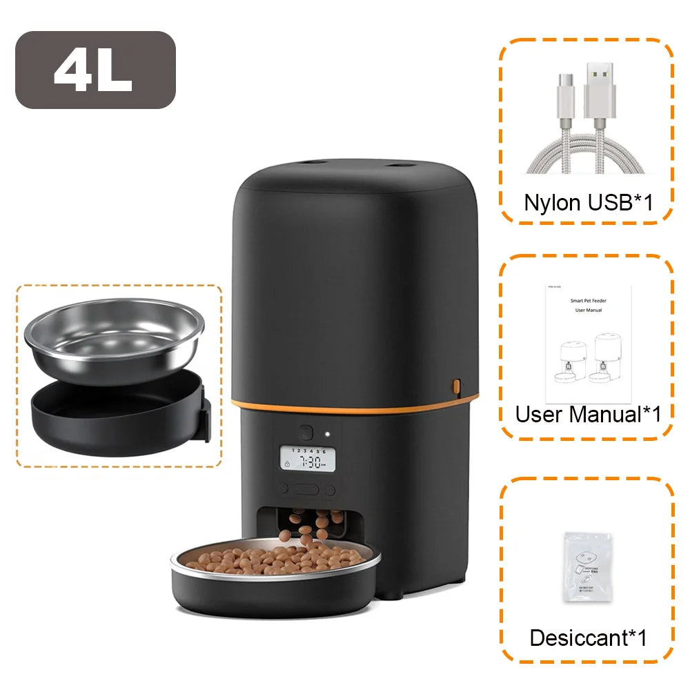 Nityers 4L Automatic Cat Feeder With Key Control System