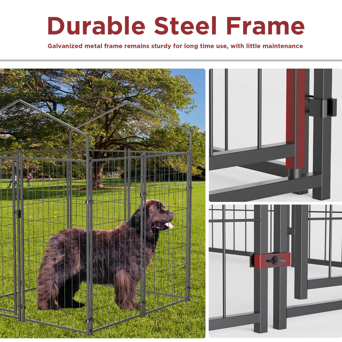 Bingopaw Welded Wire Dog Kennel With Waterproof UV Cover