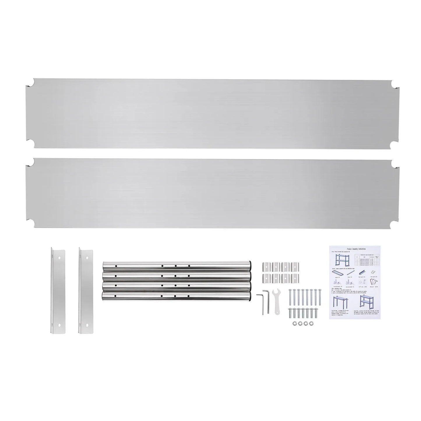 Stainless Steel 2-Tier Adjustable Shelving Unit For Storage
