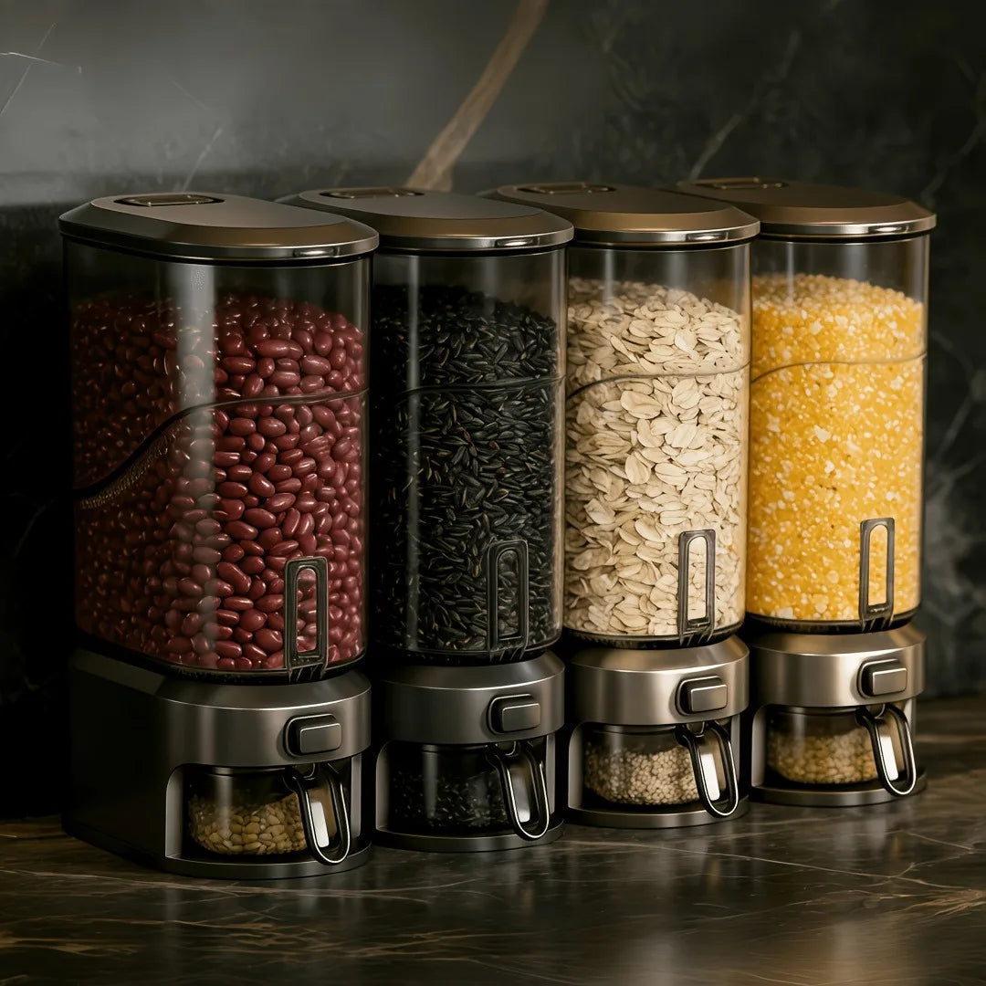 ONENOBLE Transparent Rice Dispenser With Measuring Cup