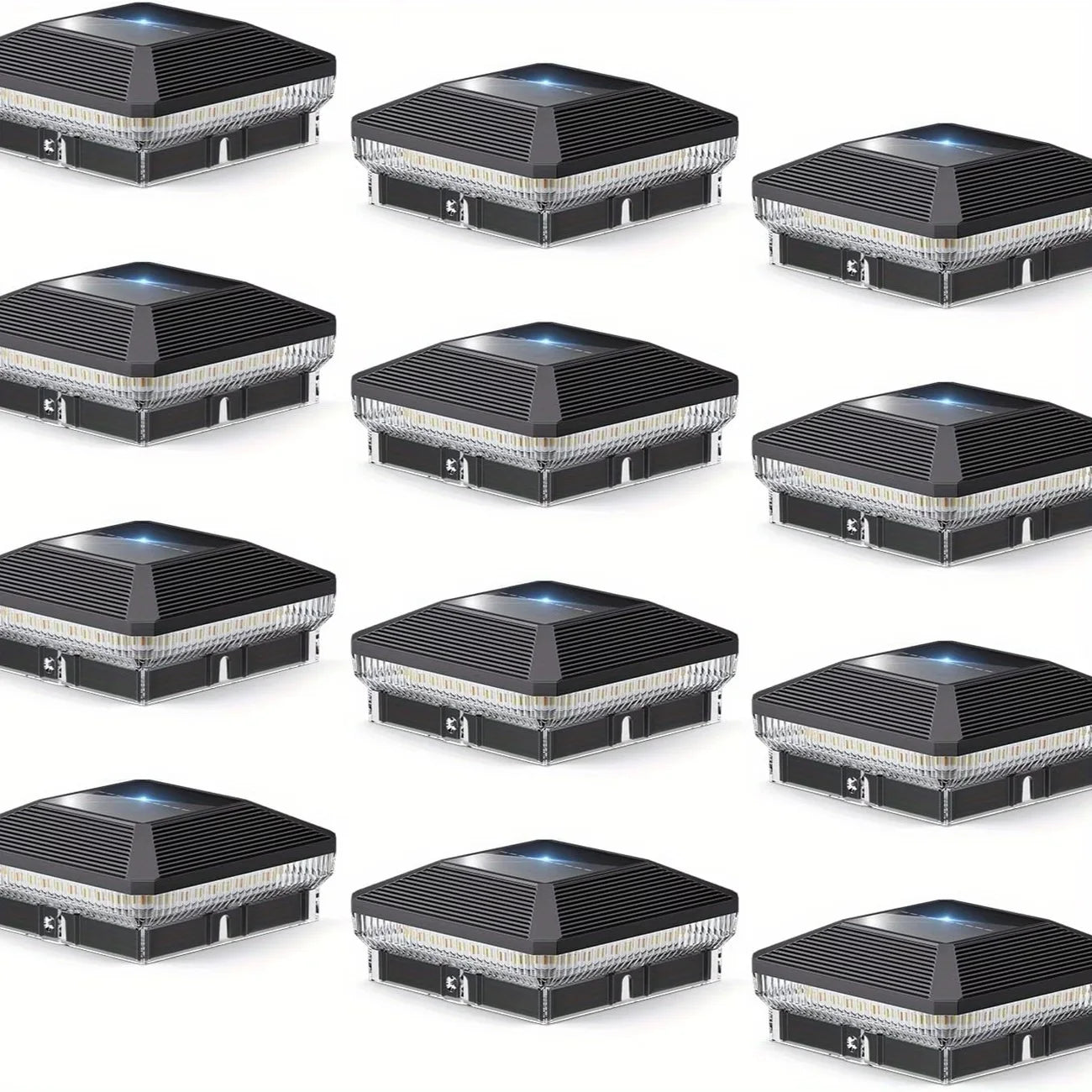 Solar Post Lights 4x4 Outdoor, 40 LEDs, 3 Modes, Durable
