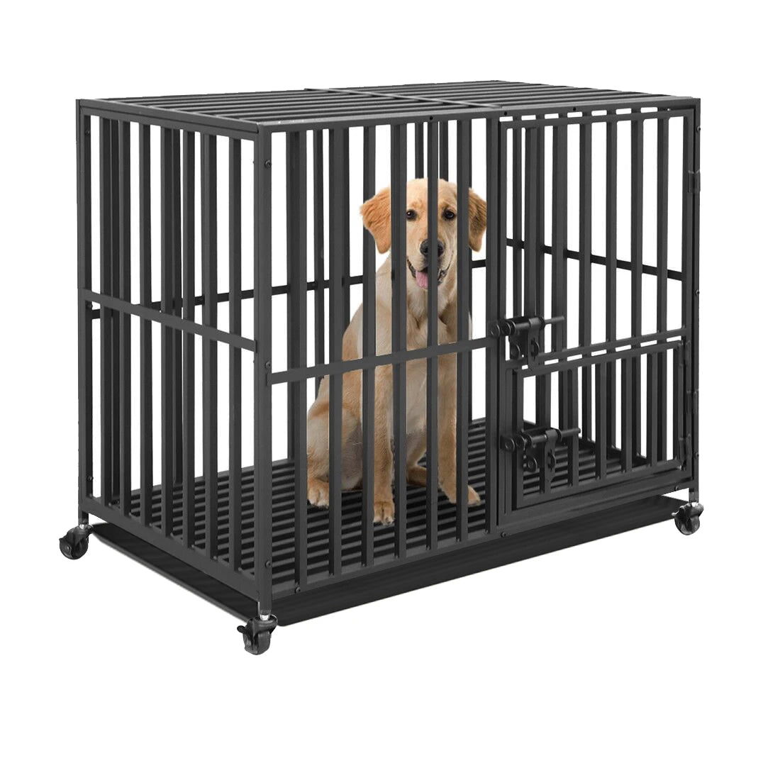 Bingopaw Heavy Duty Dog Cage With Three Doors And Tray