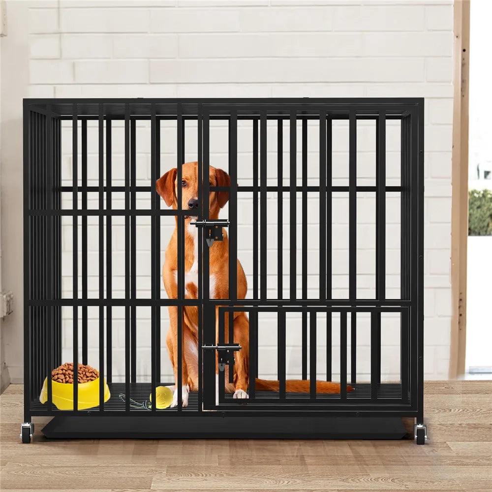 Bingopaw Heavy Duty Dog Cage With Three Doors And Tray
