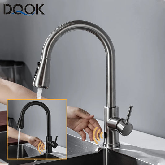 DQOK Smart Touchless Infrared Kitchen Faucet With Pull Out Sprayer