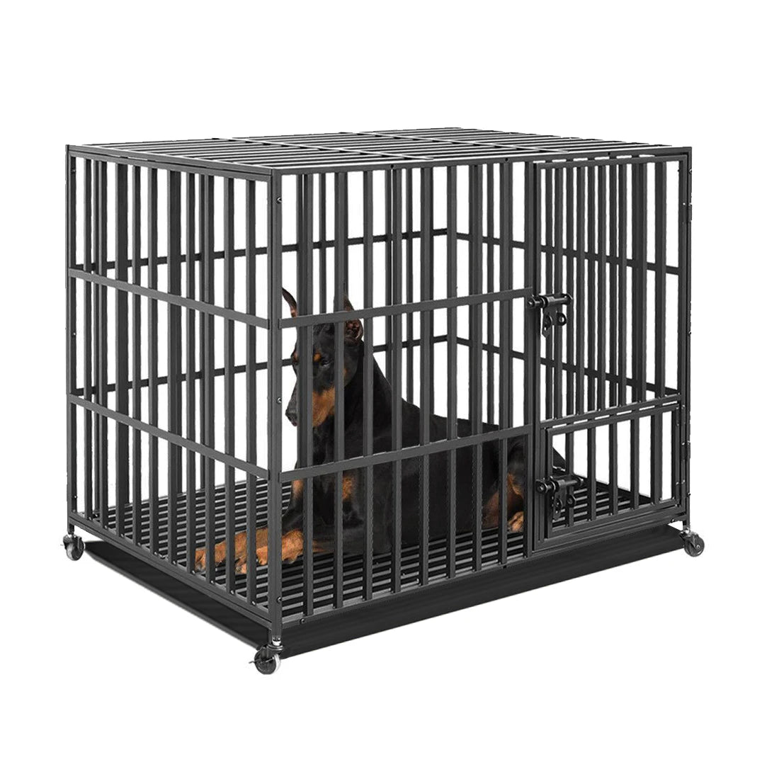 Bingopaw Heavy Duty Dog Cage With Three Doors And Tray