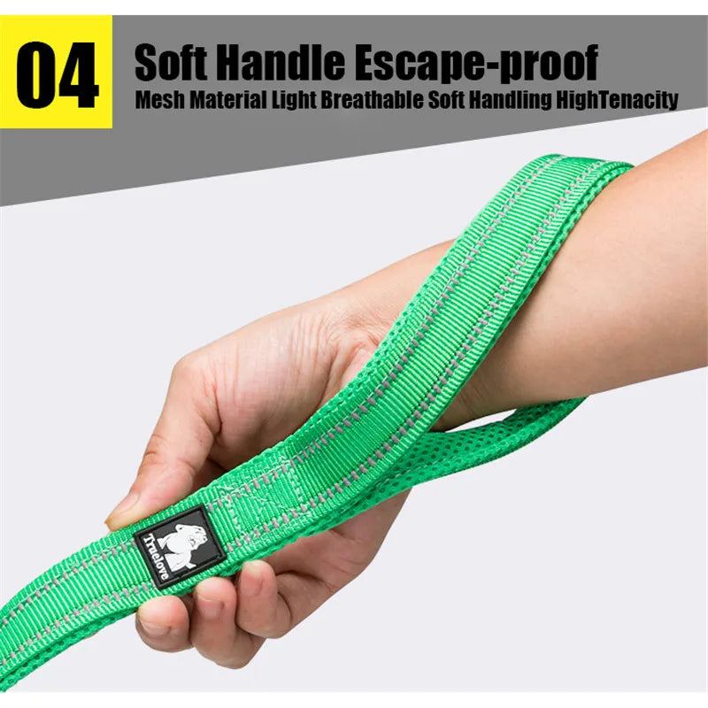 TRUELOVE Soft Dog Leash Reflective Nylon Mesh Padded