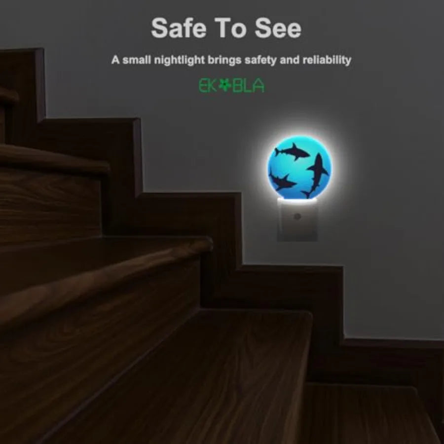 Floating Sharks Night Light With Dusk To Dawn Sensor