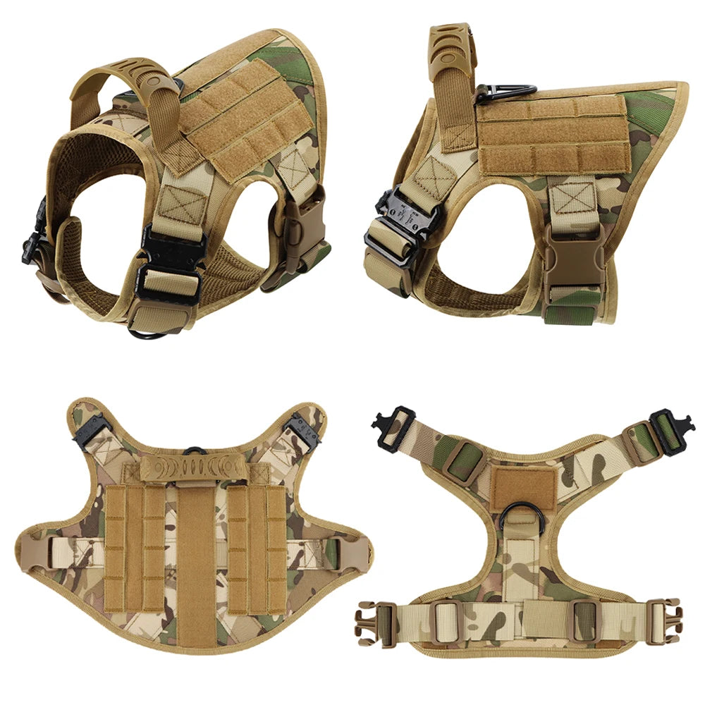 Tactical Dog Harness Leash Set for Large Dogs No Pull