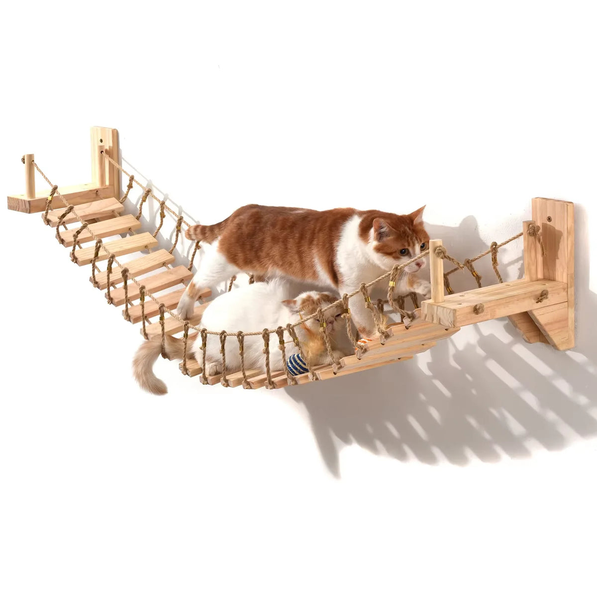 Wall Mounted Cat Bridge With Sisal Rope For Indoor Cats