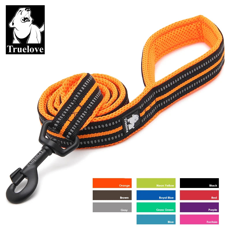 TRUELOVE Soft Dog Leash Reflective Nylon Mesh Padded