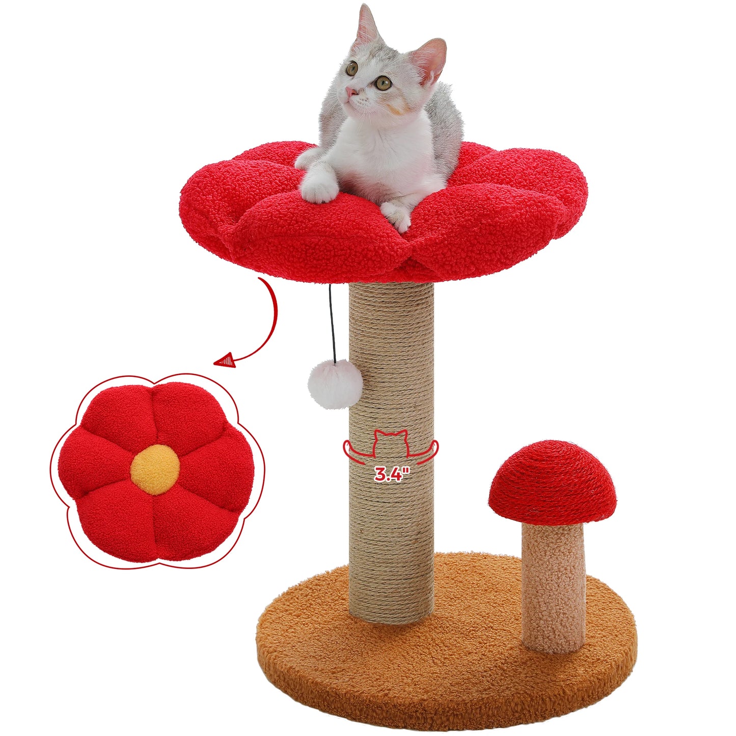 PAWZ Road Double Tier Cat Scratching Post With Removable Flower Bed