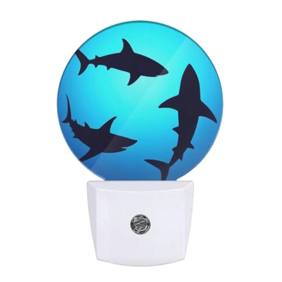 Floating Sharks Night Light With Dusk To Dawn Sensor