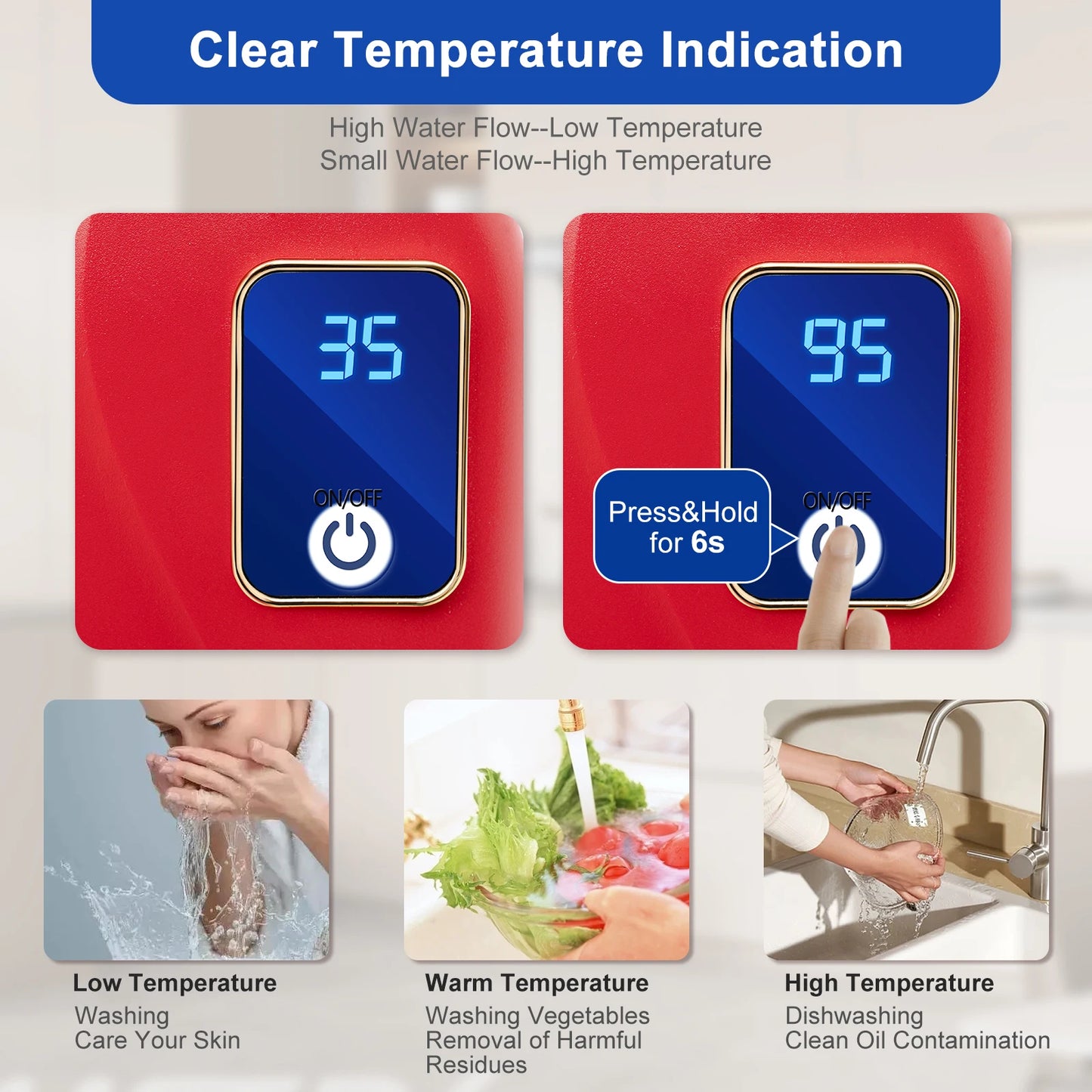 Sweetmile 3000W Instant Water Heater Tankless With Digital Display