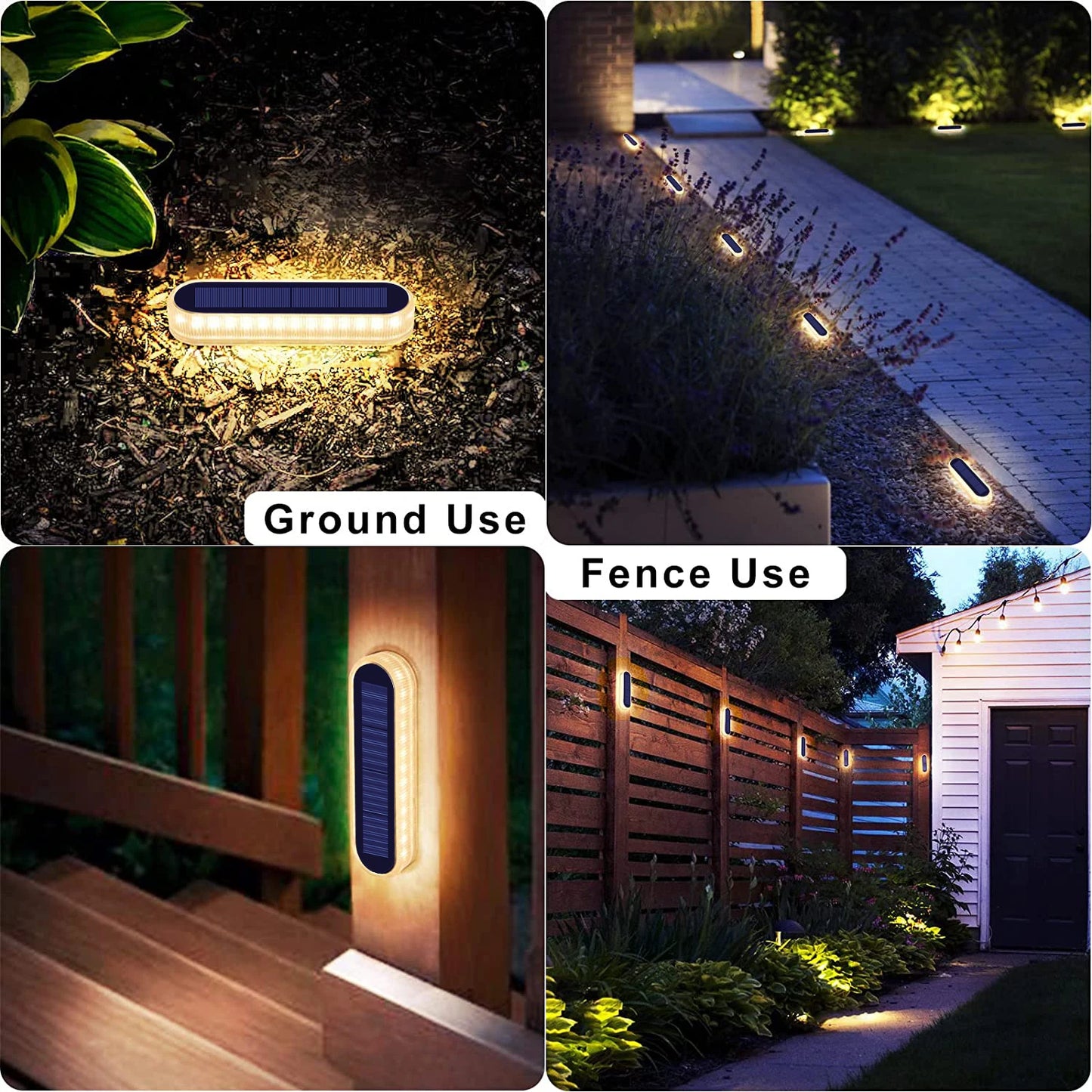 Solar Deck Lights IP68 Waterproof Anti-Pressure 5 Ton 4 Pack