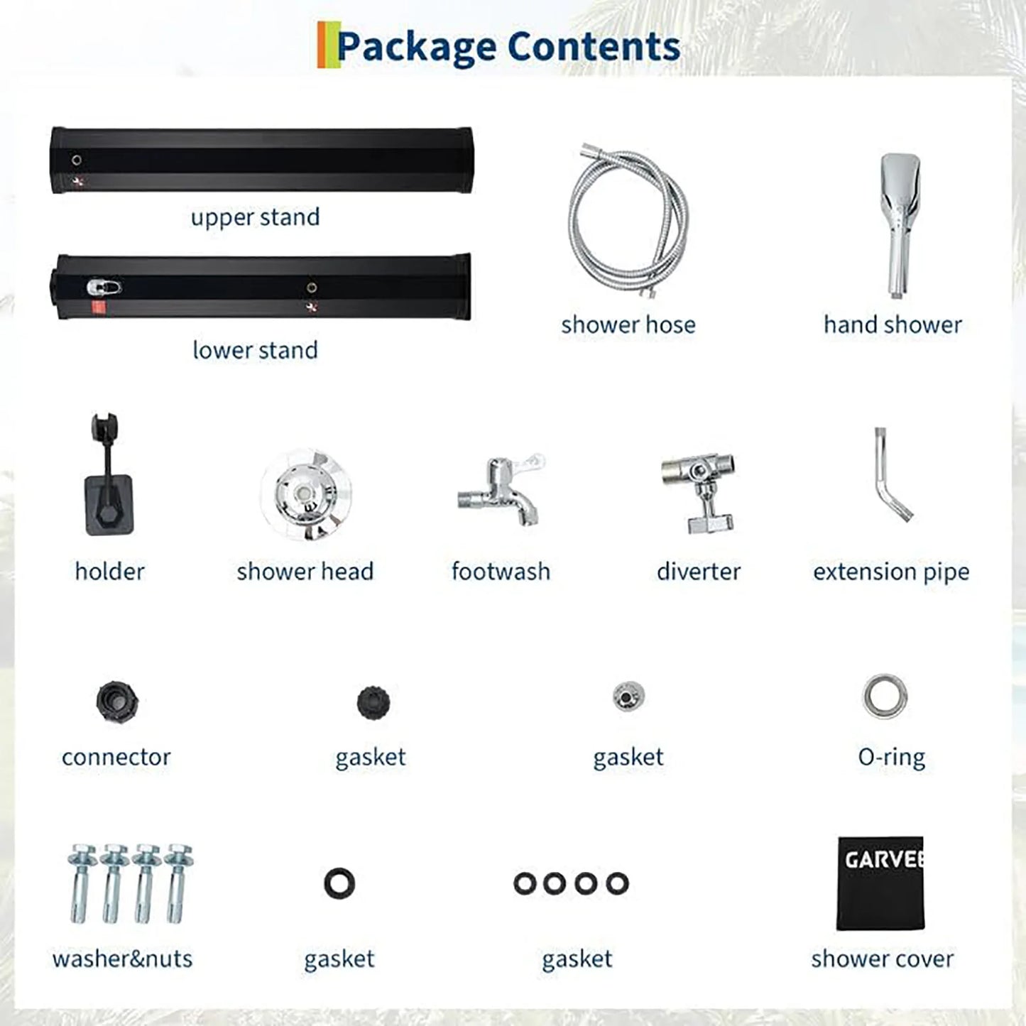 HiMISS Solar Heated Freestanding Pool Shower Outdoor Kit