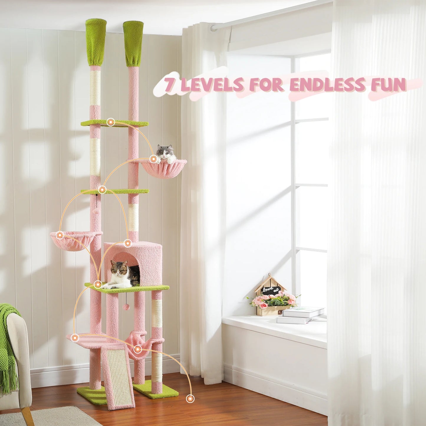 PAWZ Road Cactus Cat Tree With Scratching Posts And Condos