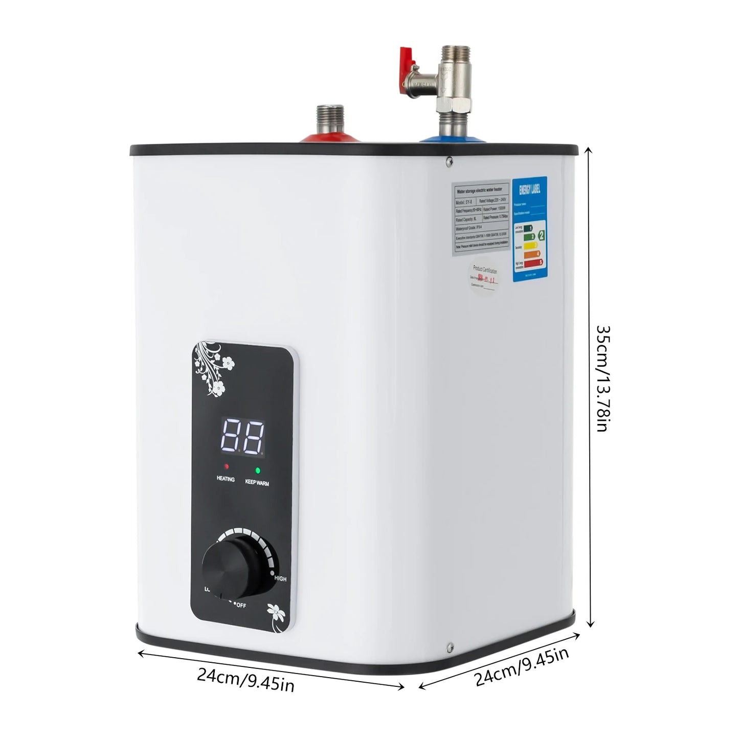 1500W Electric Water Heater Under Sink Stainless Steel SY-8