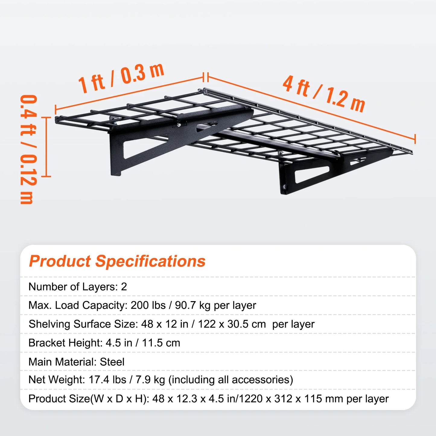 SucceBuy Two Layer Power Tool Organizer Rack Wall Mount Heavy Duty