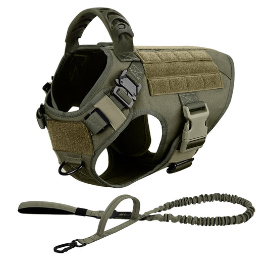 Tactical Dog Harness Leash Set for Large Dogs No Pull