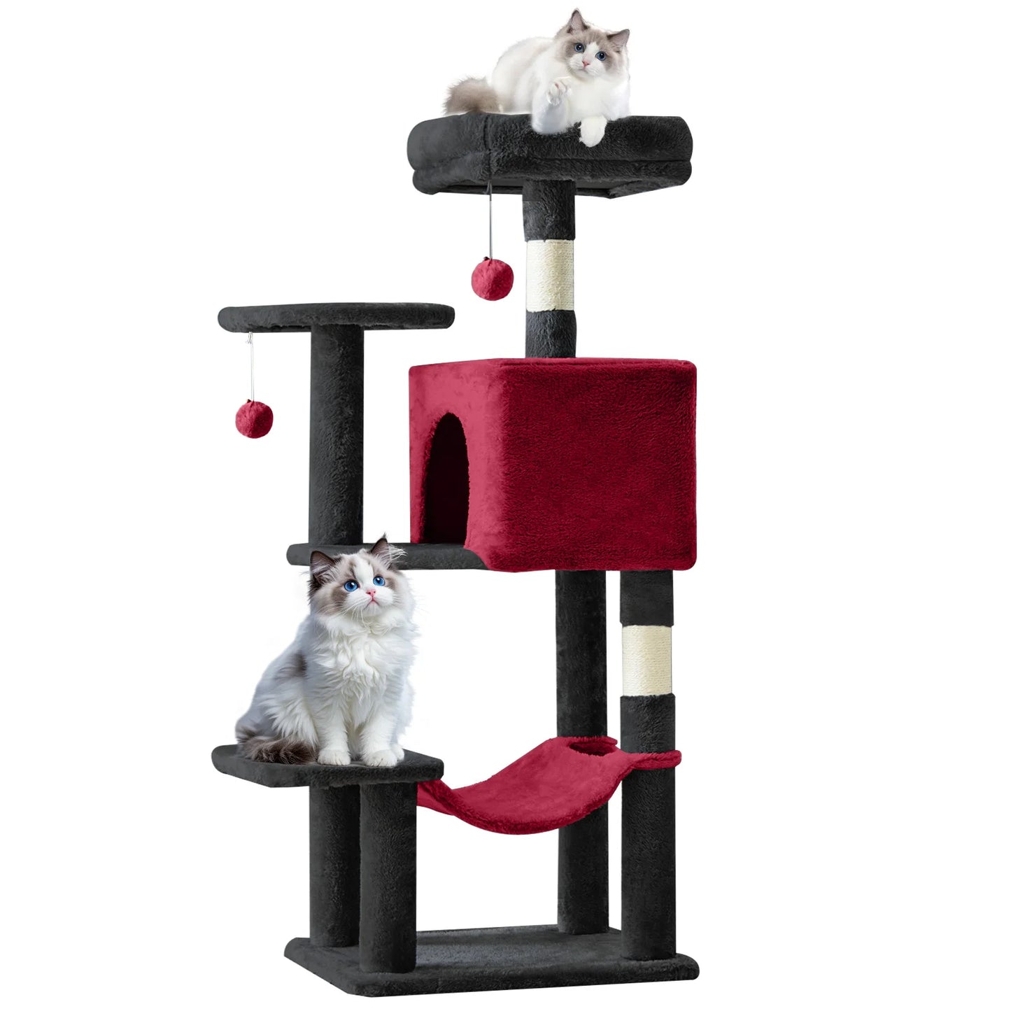 MCQ Cat Tree Tower With Natural Sisal Scratching Posts Pet Condo