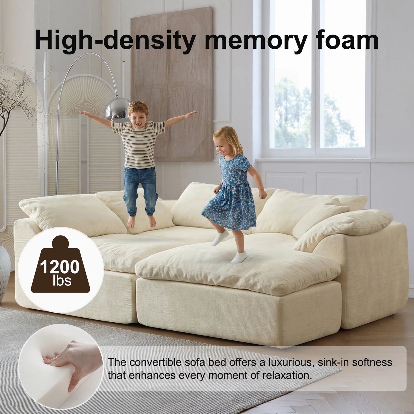 Yeflixvrau Modern Modular Sectional Sofa Removable Cushions
