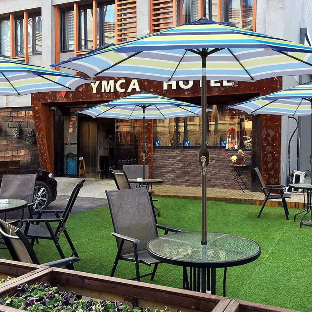 NBVCX Outdoor Patio Umbrella With 8 Ribs Tilt Crank