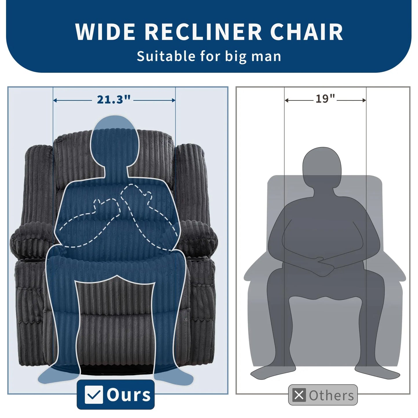 HiMISS 360° Swivel Rocking Glider Chair With Cup Holder