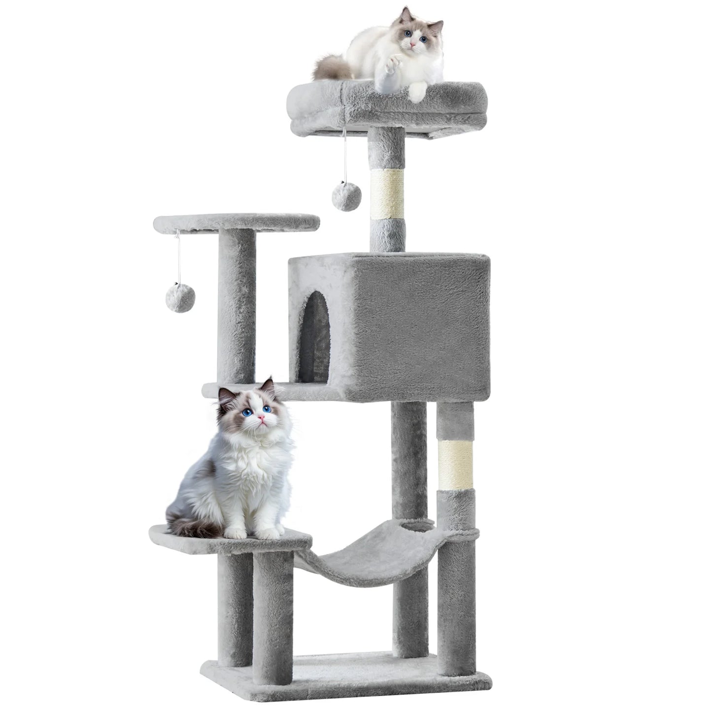 MCQ Cat Tree Tower With Natural Sisal Scratching Posts Pet Condo