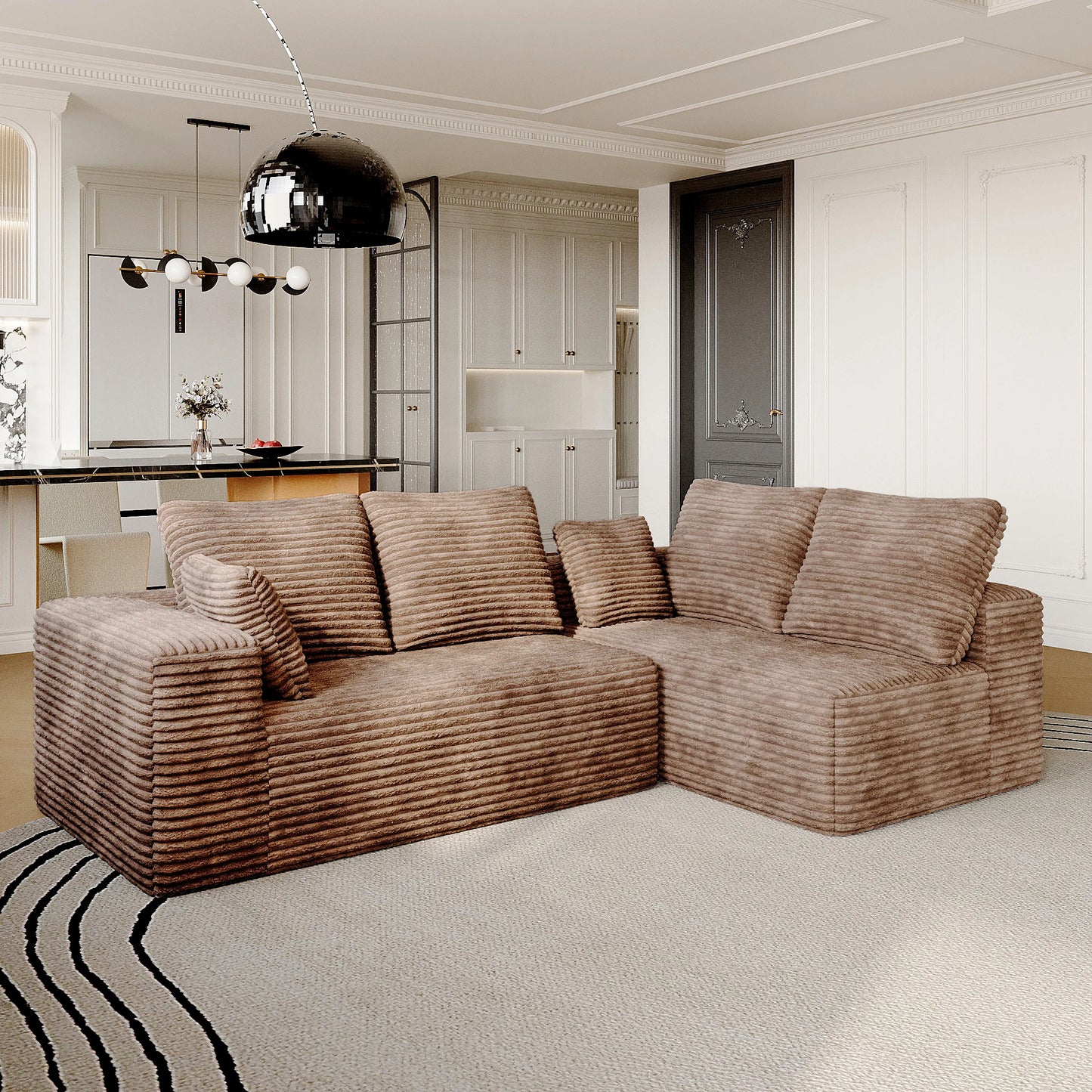Sdorens Cloud Sectional Sofa With L-Shaped Chaise For Living Room