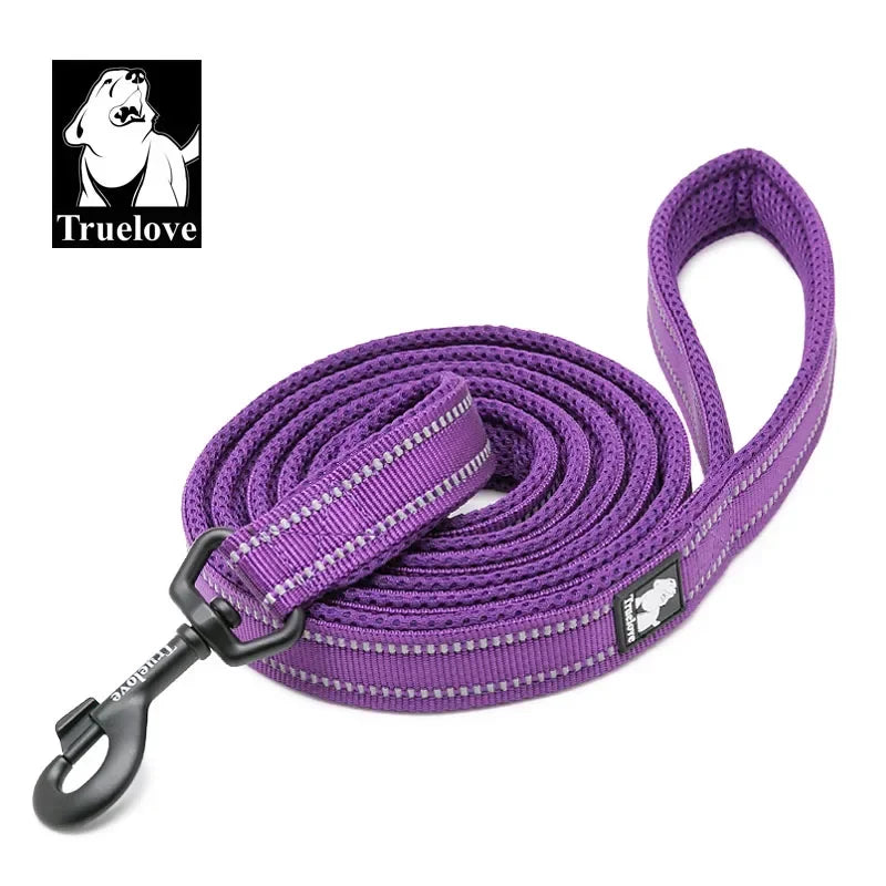 TRUELOVE Soft Dog Leash Reflective Nylon Mesh Padded