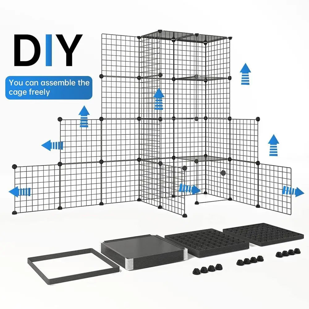 Large Indoor Metal Wire Cat Cage Detachable Playpen