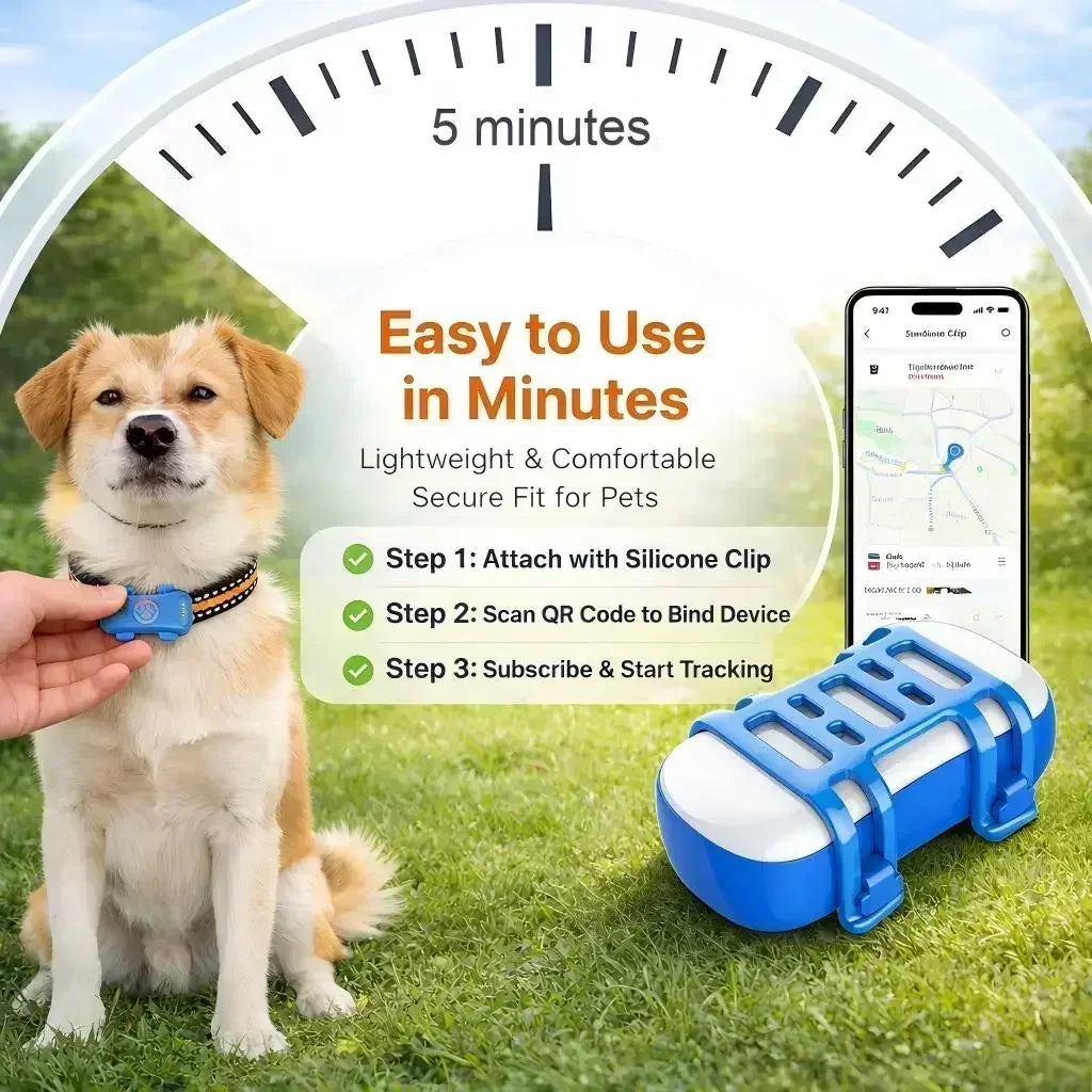 WANWAYTECH GPS Pet Tracker 4G Built In SIM Real Time Tracking IP67