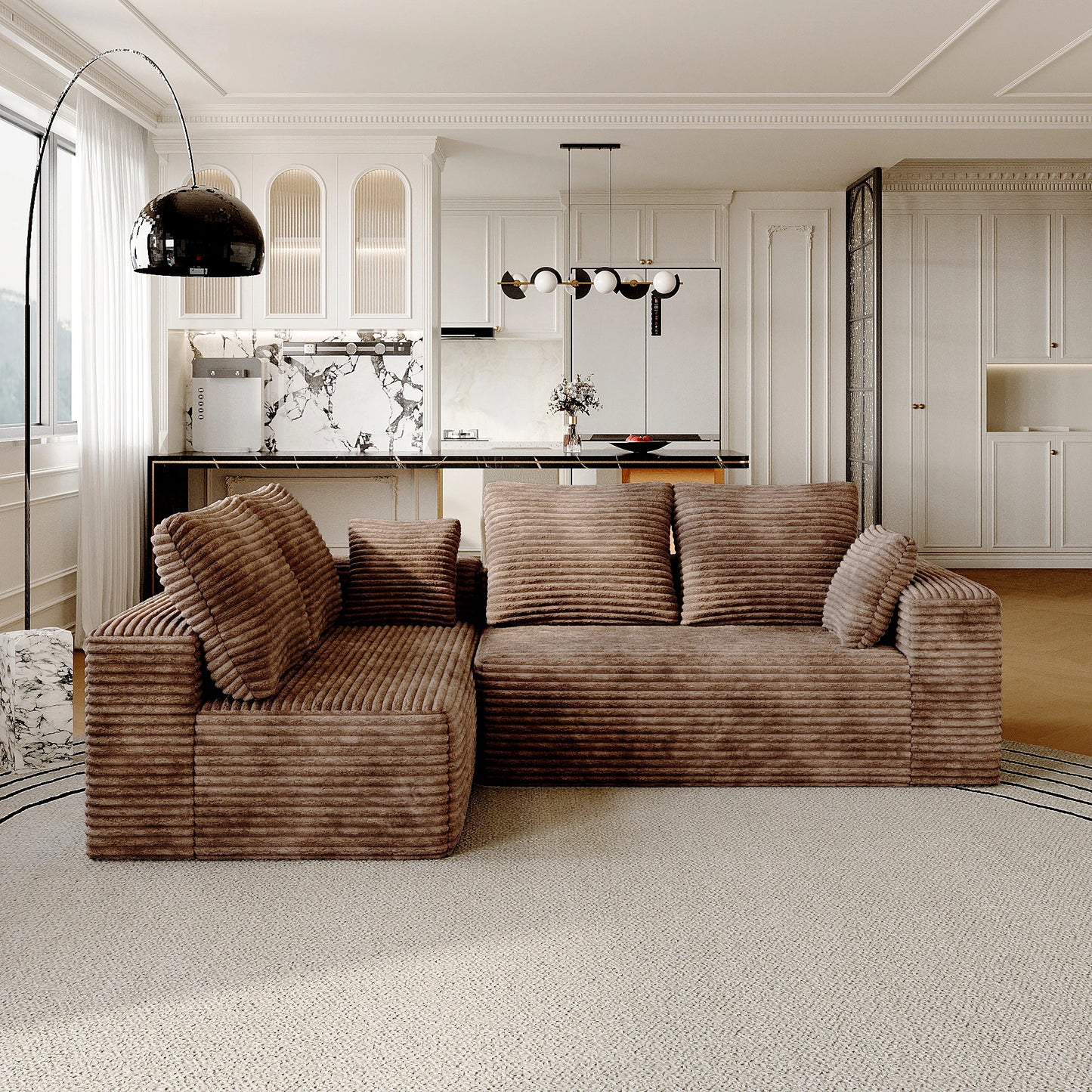 Sdorens Cloud Sectional Sofa With L-Shaped Chaise For Living Room