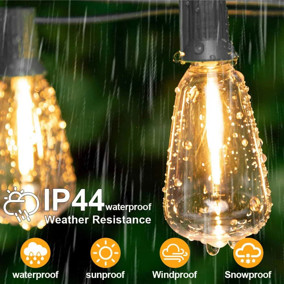 Bhony Solar Outdoor String Lights ST38 Waterproof Patio