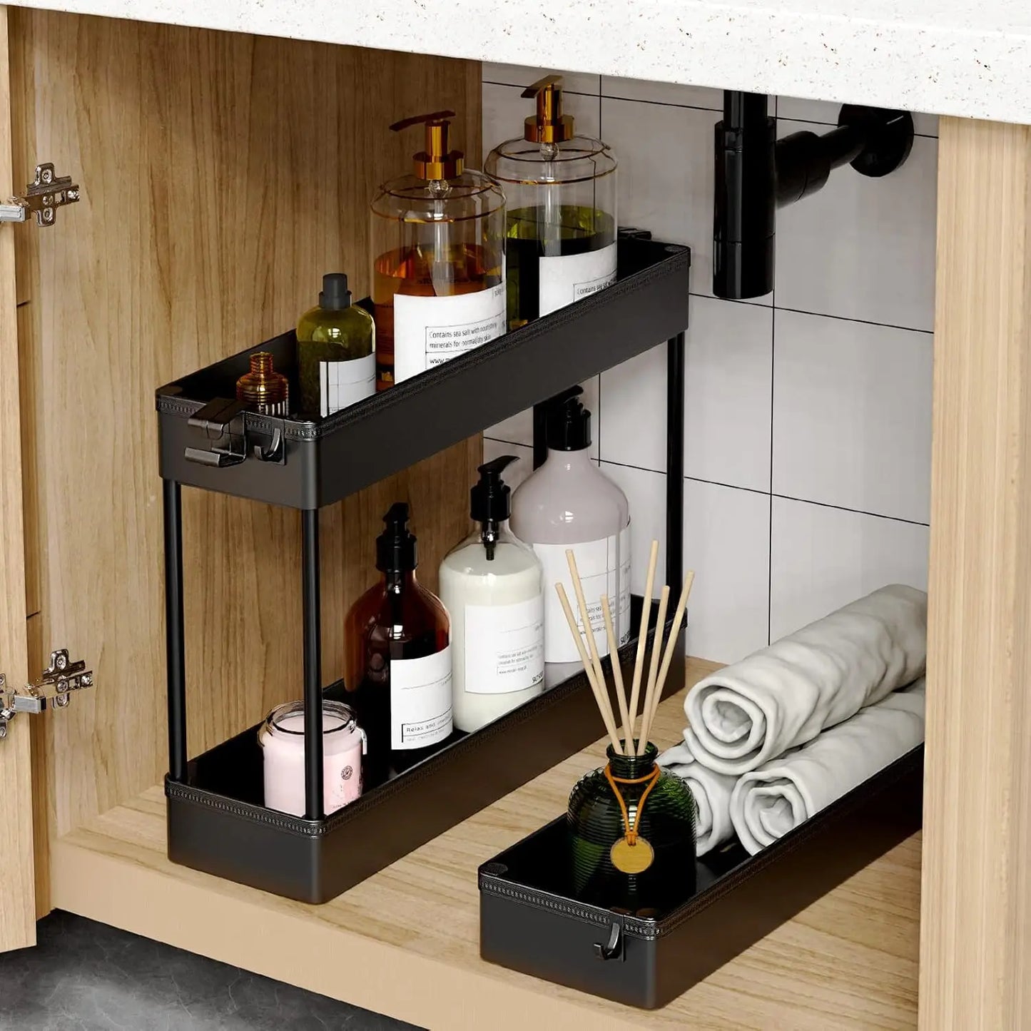 NBVCX Slim 3-Tier Rolling Storage Cart For Narrow Spaces
