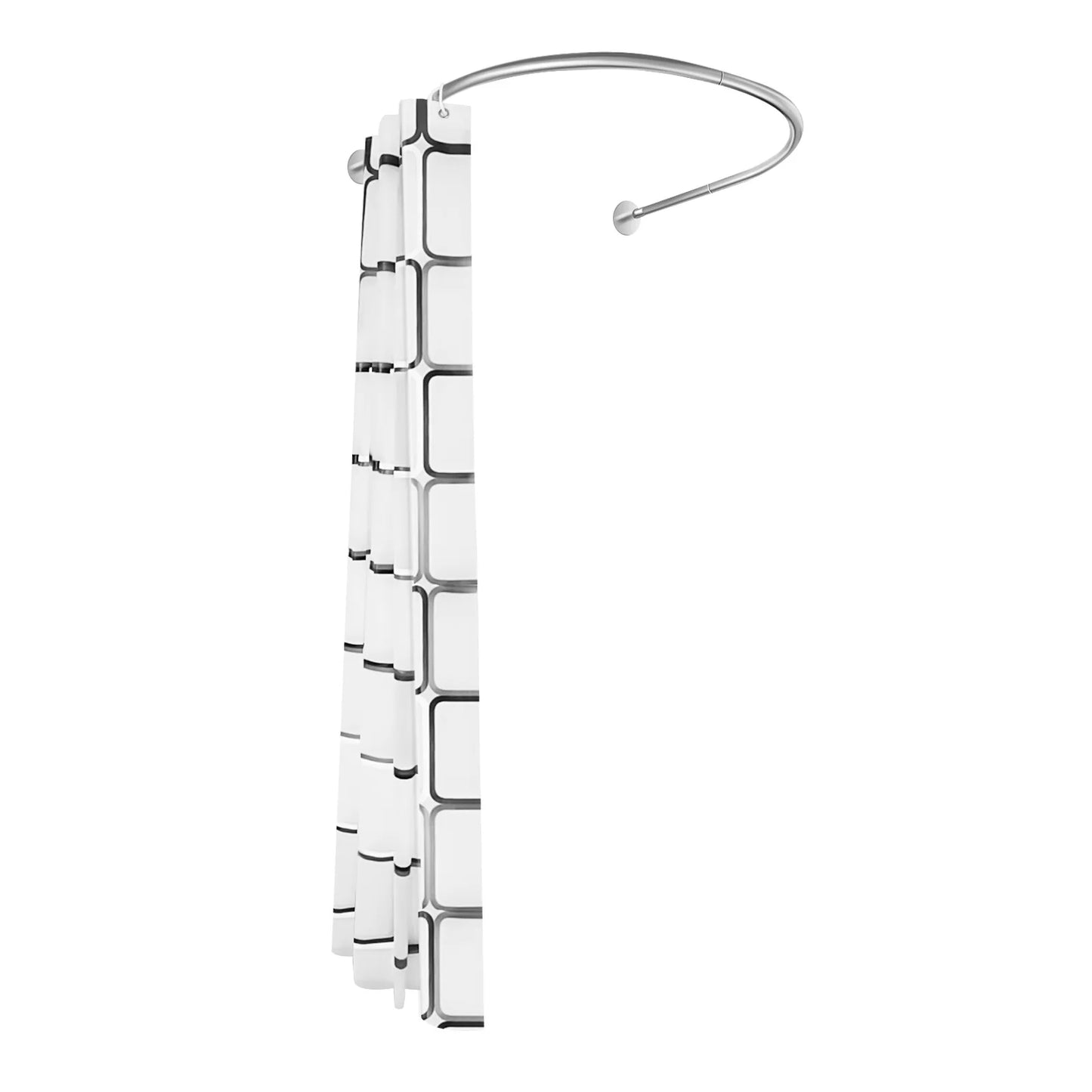 No Drilling L Shape Shower Curtain Rod Rustproof Stainless Steel