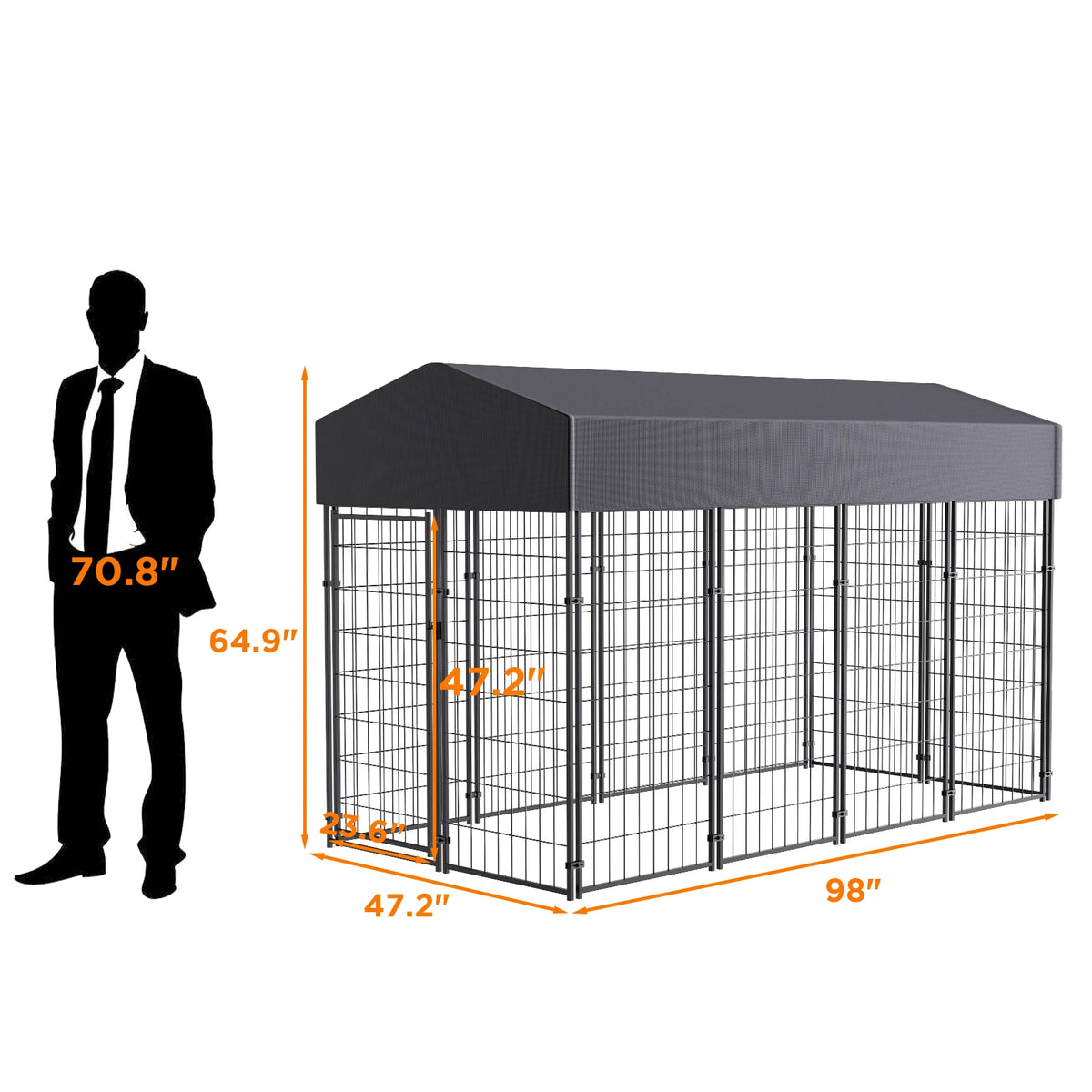 Bingopaw Welded Wire Dog Kennel With Waterproof UV Cover