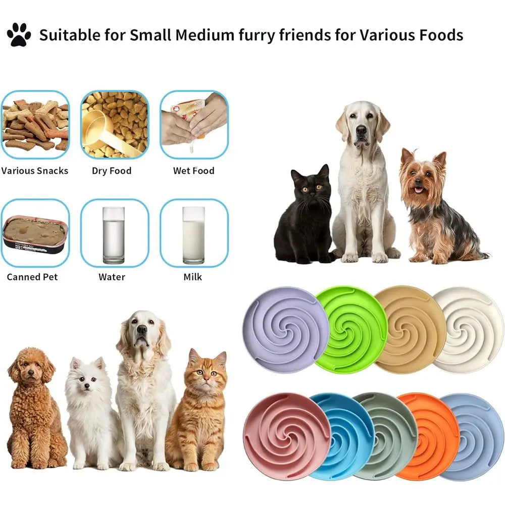 Slow Feeder Dog Bowls Silicone Puzzle Bowl Non-Slip Dishwasher Safe