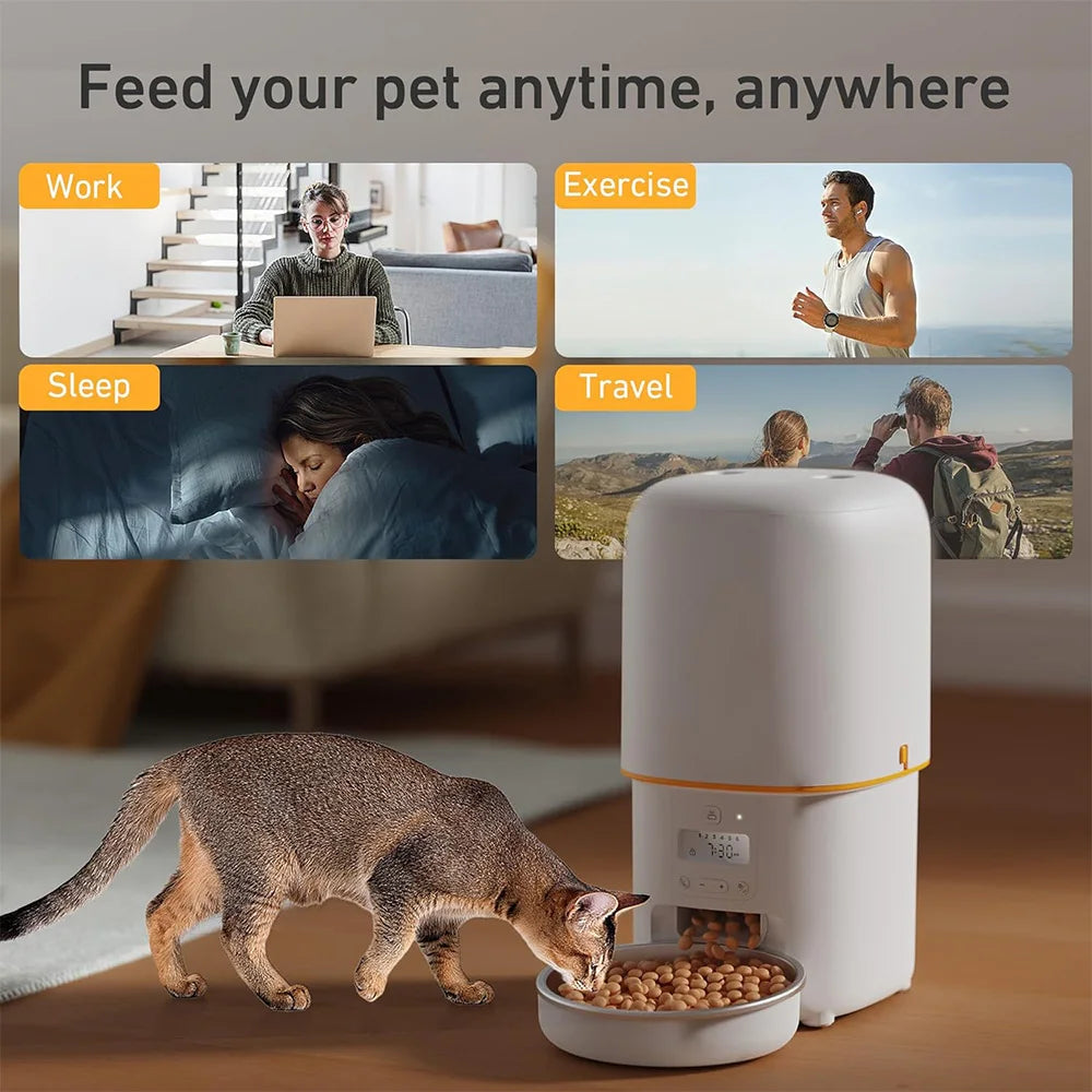 Nityers 4L Automatic Cat Feeder With Key Control System