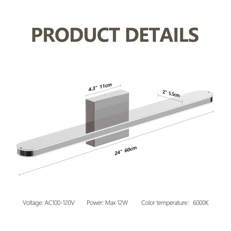 Modern LED Vanity Light For Bathroom Wall Mount Dimmable