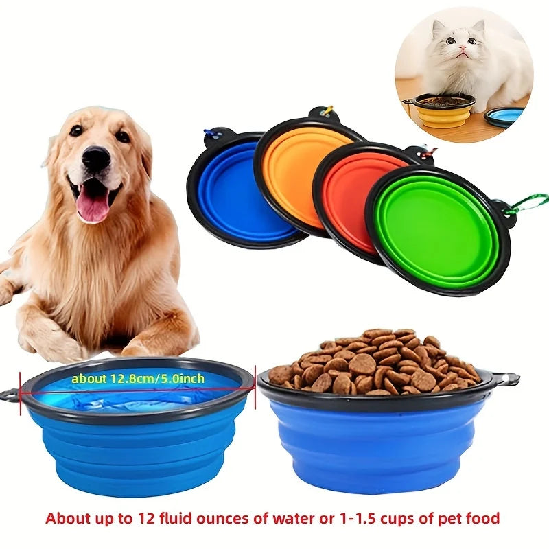 Portable Pet Food Bowl TPR Collapsible Travel Water Bowl